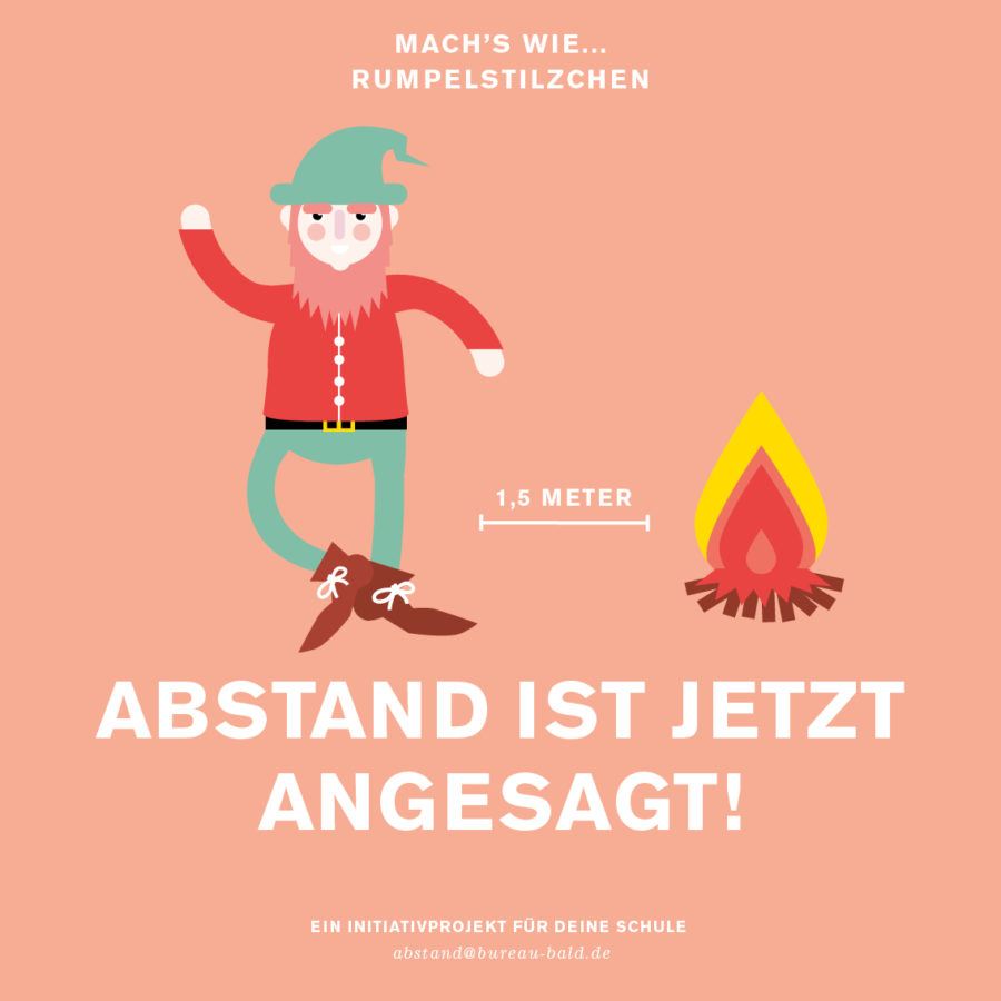 Schul Abstandsaufkleber "Rumpelstilzchen"