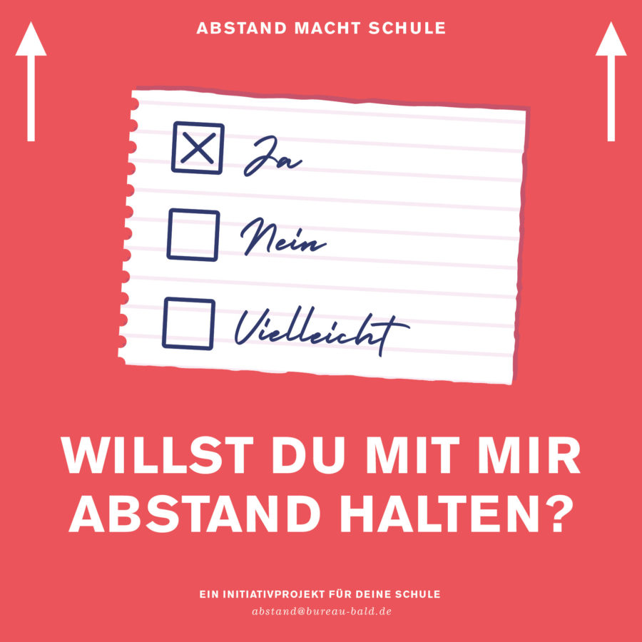 Schul Abstandsaufkleber "Willst du mit mir Abstand halten?"