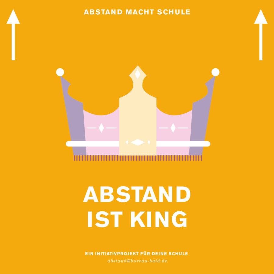 Schul Abstandsaufkleber "Abstand ist King"