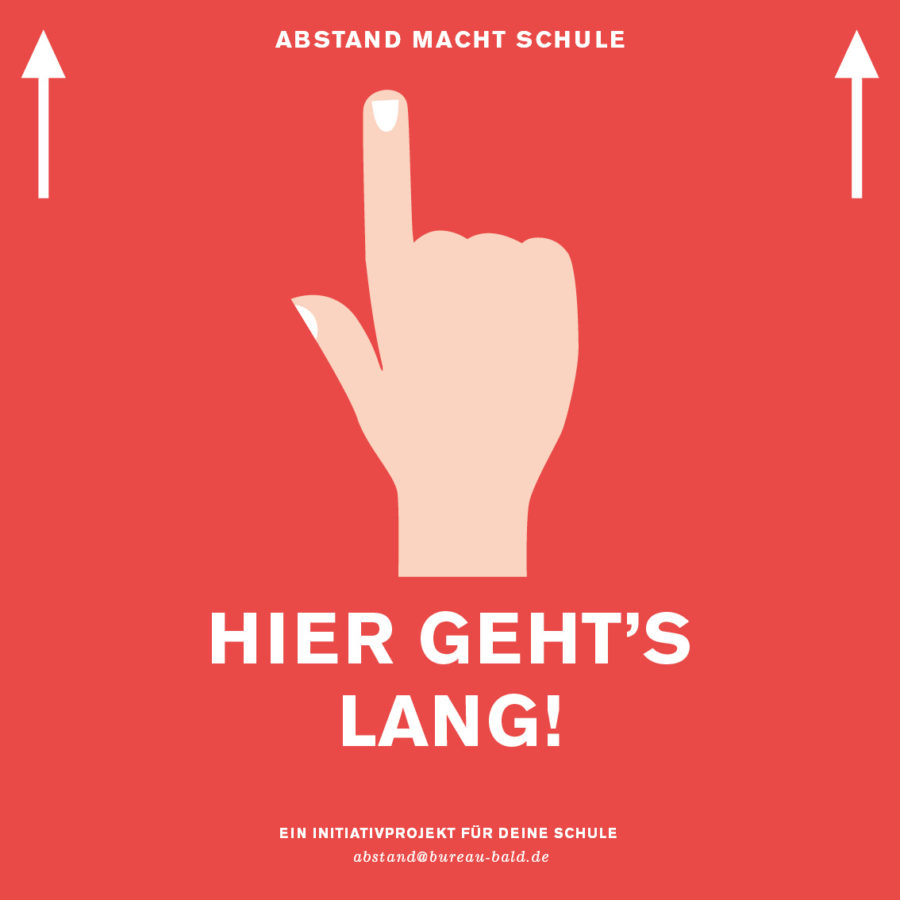 Schul Abstandsaufkleber "Hier geht's lang"