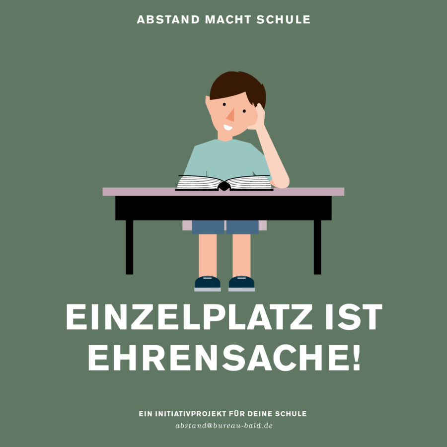Schul Abstandsaufkleber "Einzelplatz ist Ehrensache"