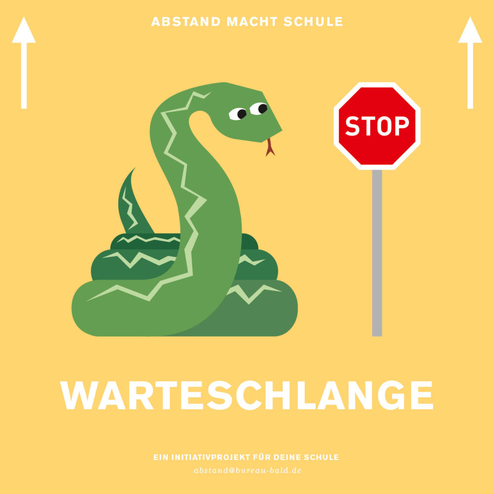 Schul Abstandsaufkleber "Warteschlange"