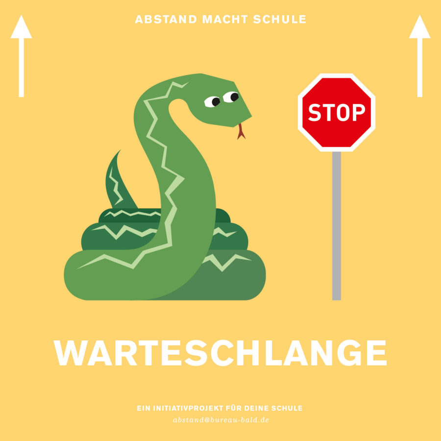 Schul Abstandsaufkleber "Warteschlange"