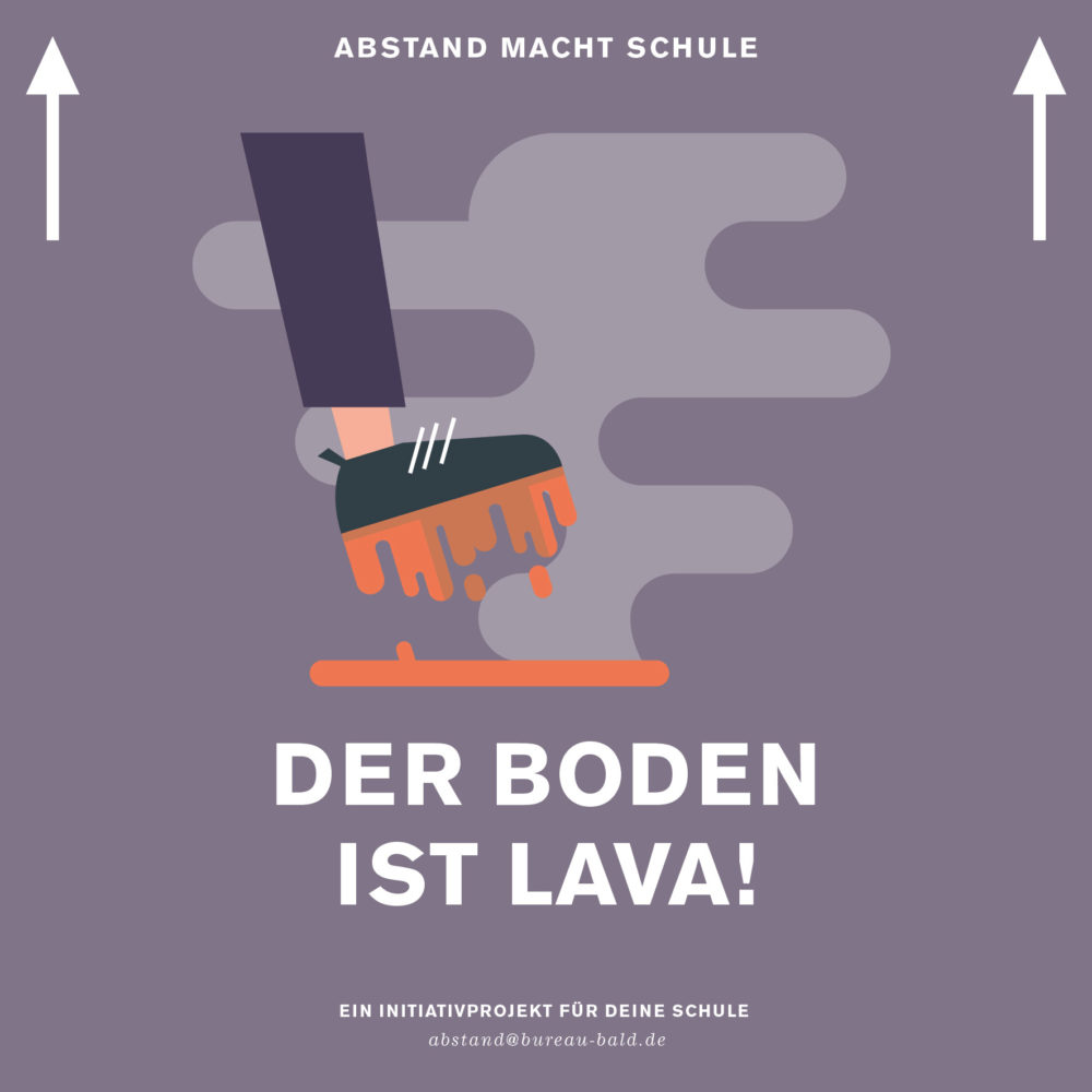 Schul Abstandsaufkleber "Der Boden ist Lava"