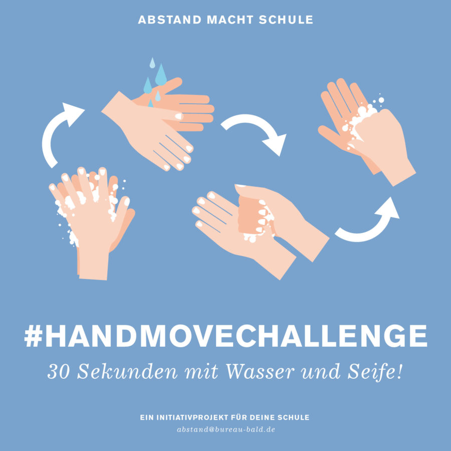 Schul Abstandsaufkleber "Handmovechallenge"