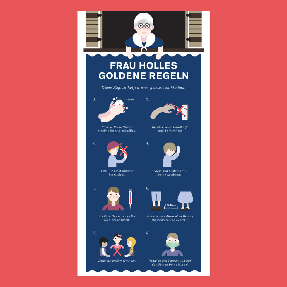 Schulabstandsaufkleber „Goldene Regeln“ für Grundschulen - Bureau Bald